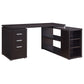 Yvette 60-inch 3-drawer L-Shape Computer Desk Cappuccino