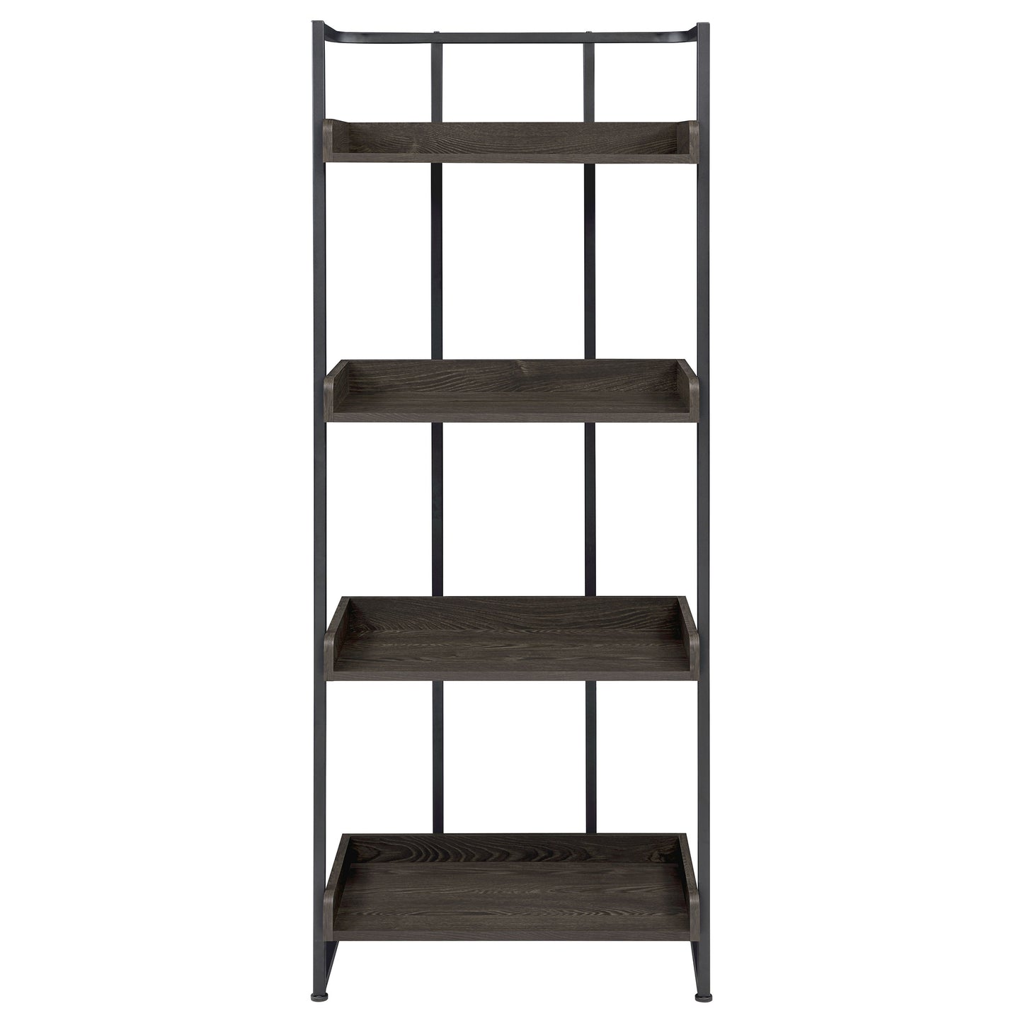 Ember 68-inch 4-shelf Bookshelf Dark Oak and Black