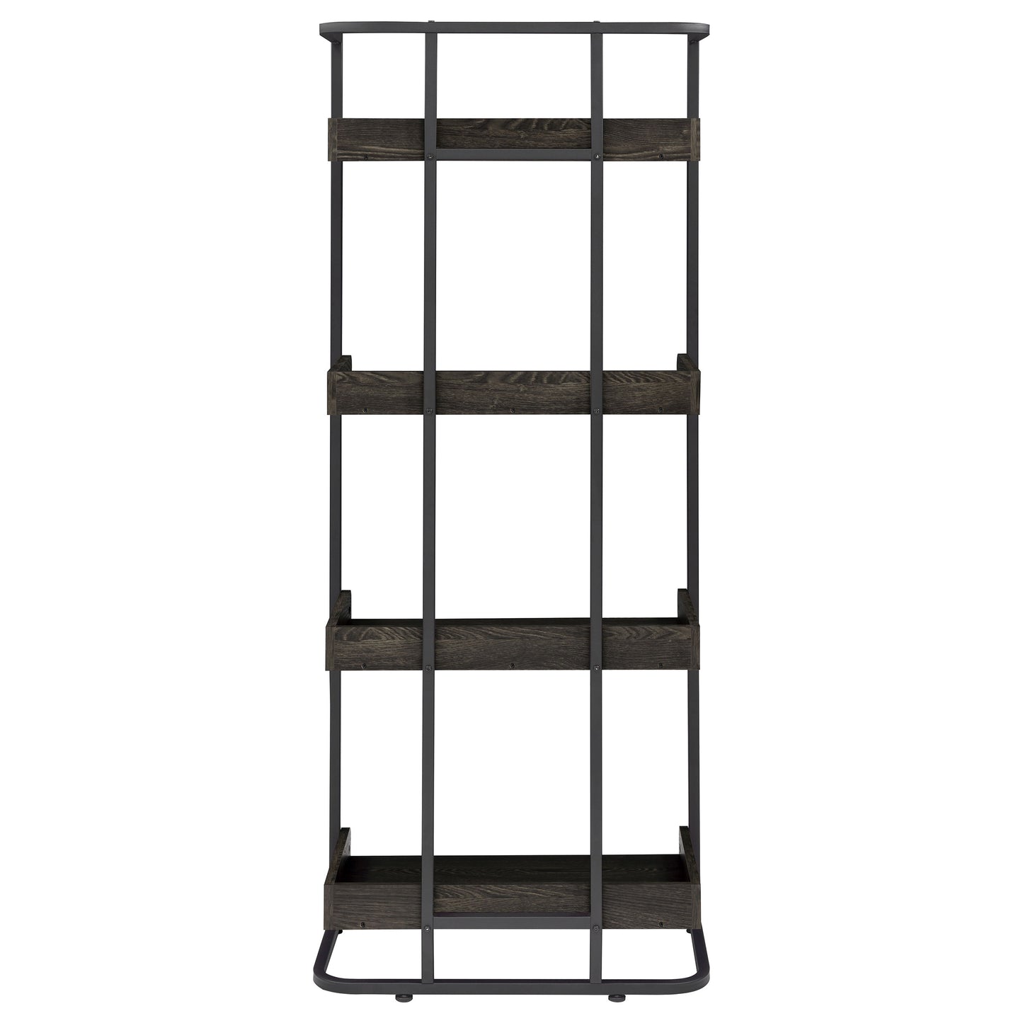 Ember 68-inch 4-shelf Bookshelf Dark Oak and Black