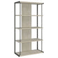 Loomis 72-inch 4-shelf Bookshelf Whitewashed Grey