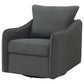 Madia Upholstered Sloped Arm Swivel Glider Chair Charcoal