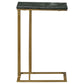 Vicente Marble Top C-Shaped Sofa Side Table Green