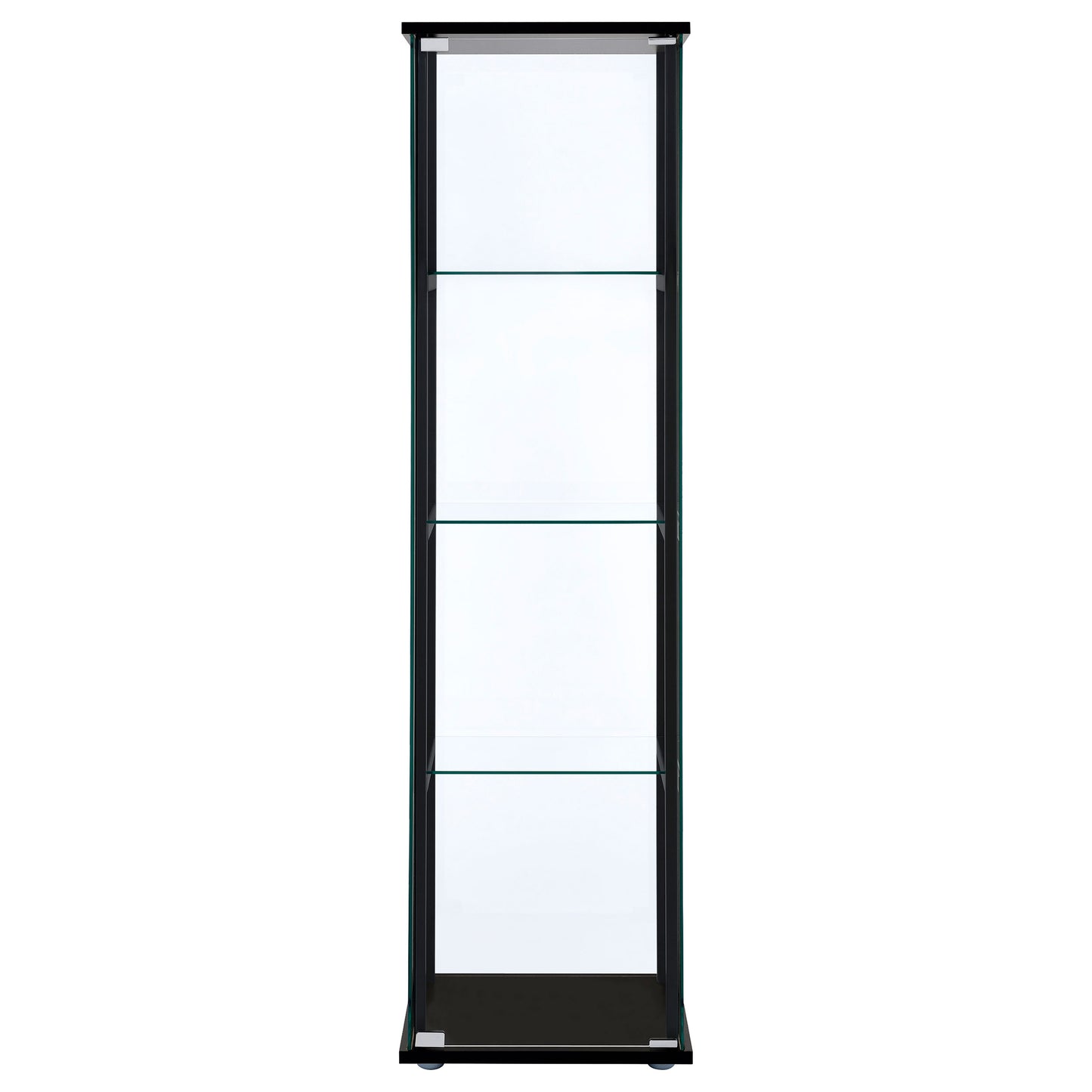 Cyclamen 4-shelf Clear Glass Curio Display Cabinet Black