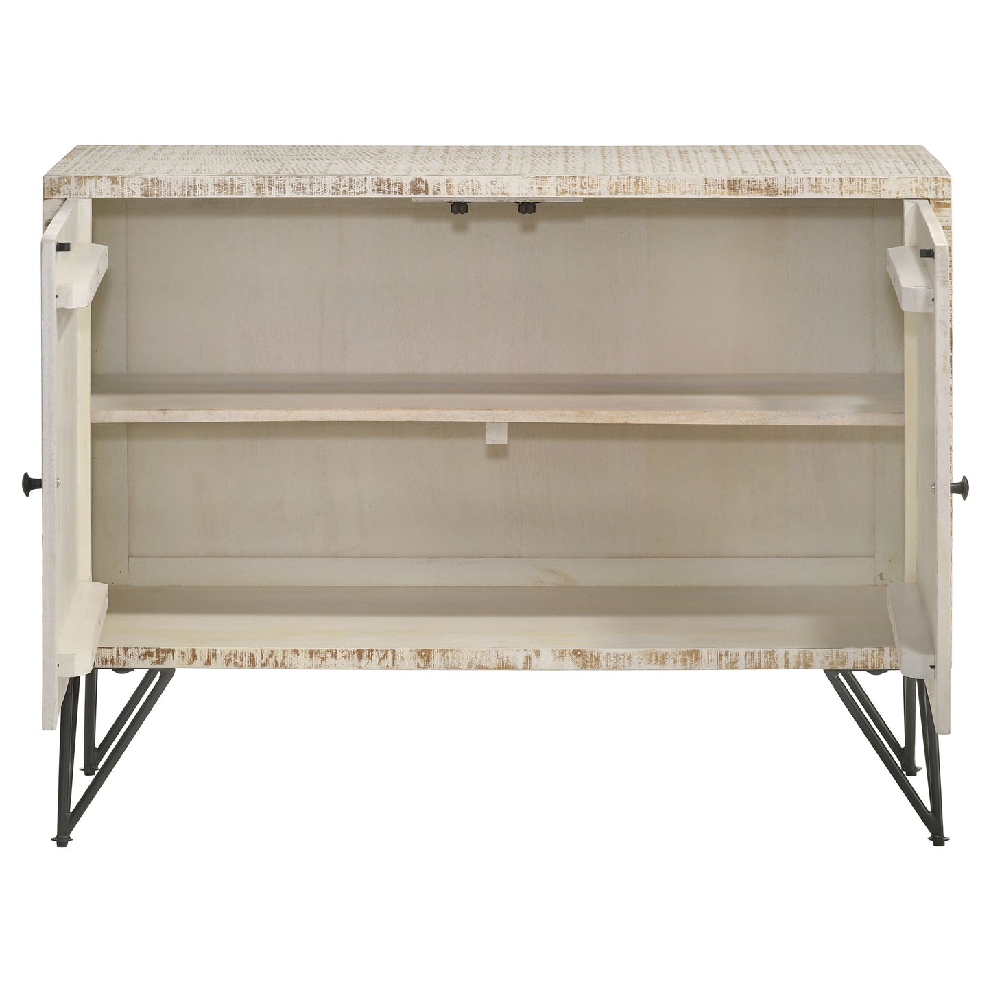 Eileen 2-door Wood Storage Accent Cabinet White Washed