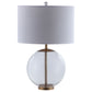 Kenny 27-inch Drum Shade Clear Glass Table Lamp Brass