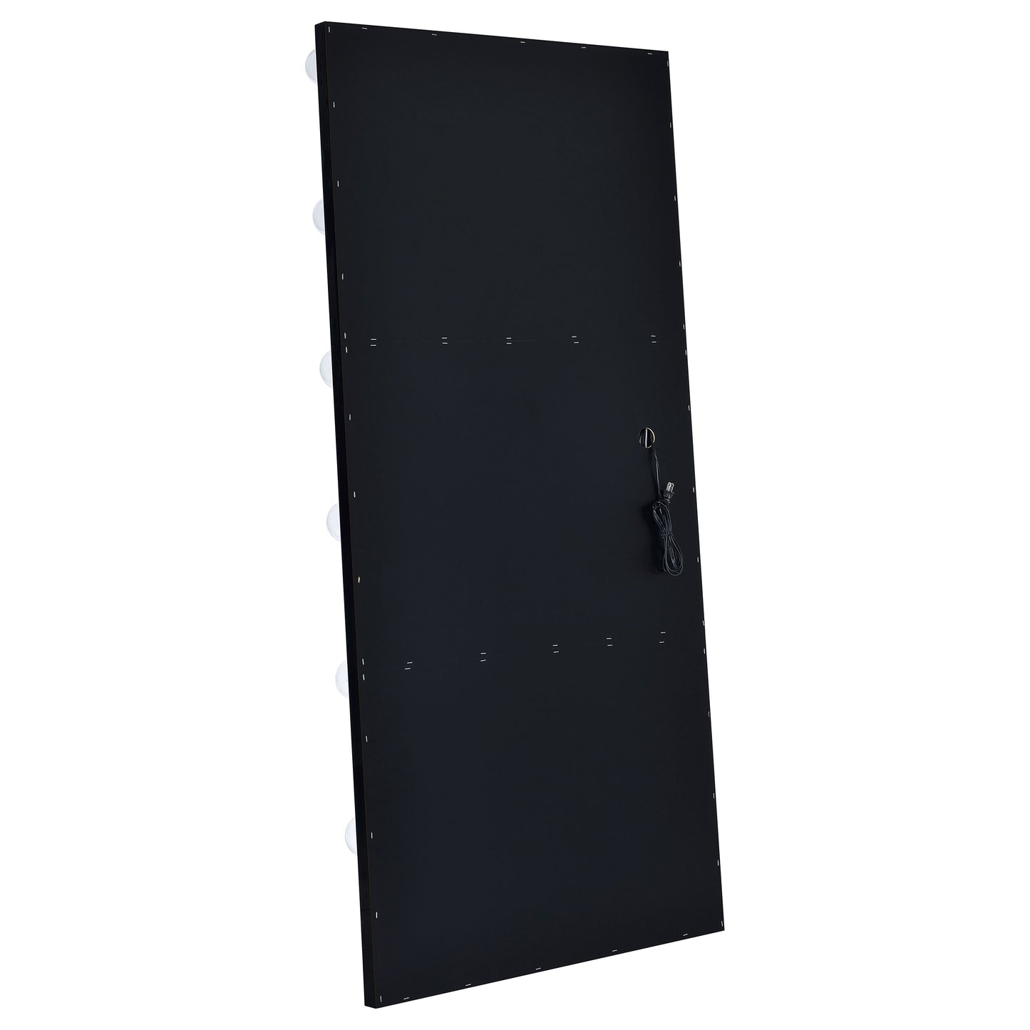 Zayan 32 x 71 Inch Floor Mirror LED Lighting Black Gloss